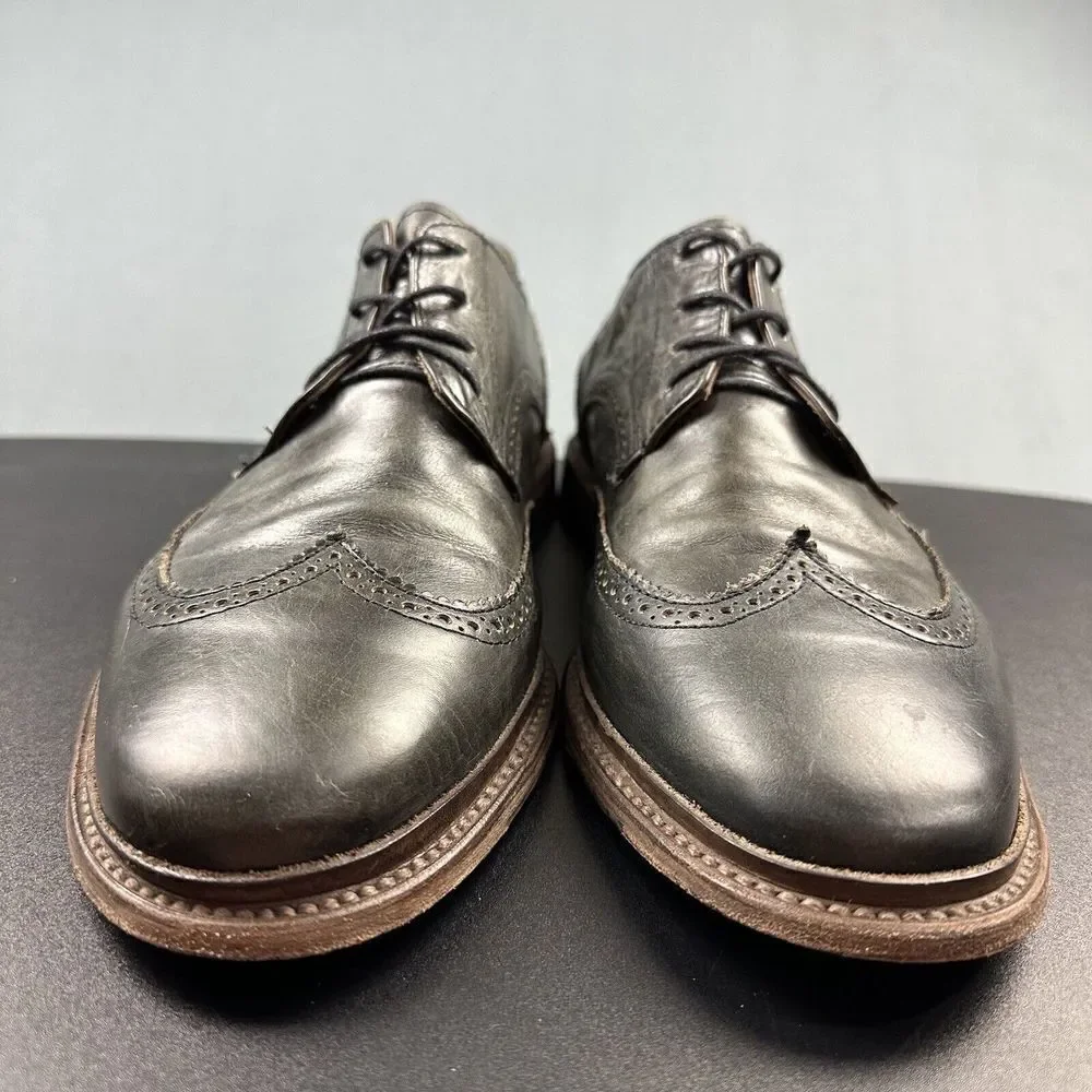 Freebird Shoes Mens 12 Kensington Olive Oxford Wingtip Leather Almond Toe